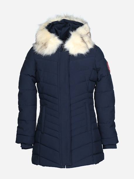 Parka fille matelassée Bleu foncé+Noir 1 - vertbaudet enfant 
