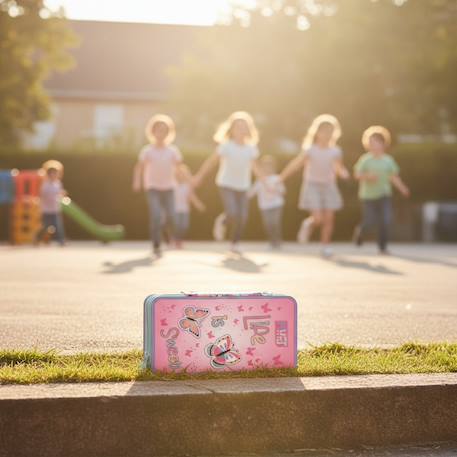 Trousse triple garnie papillons life is sweet must team Rose pastel/rose clair/blanc/jaune pastel 2 - vertbaudet enfant 