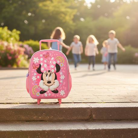Sac à dos trolley minnie flowers idéal enfant de maternelle 32 cm Rose 2 - vertbaudet enfant 
