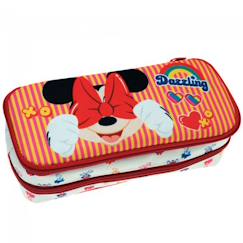 Jouet-Matériel scolaire-Trousse scolaire 2 compartiments minnie dazzling 23 cm