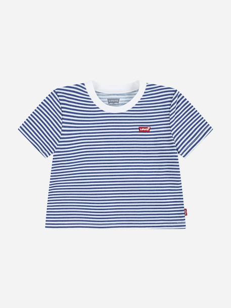 T-shirt fille à manches courtes Bleu marine+Rose 1 - vertbaudet enfant 