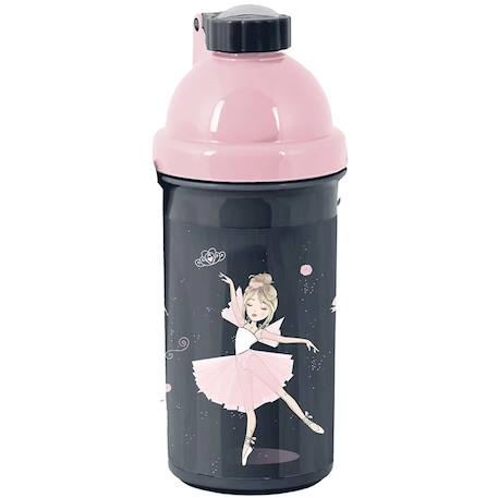 Gourde ballerine en plastique – 18 cm, bouchon à vis Noir / rose / clair 1 - vertbaudet enfant 