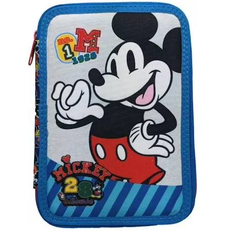 Fille-Accessoires-Trousse remplie mickey 2 compartiments tissu imprimé