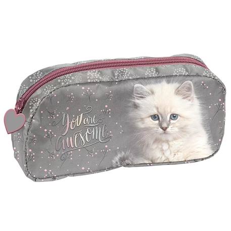 Fille-Accessoires-Trousse scolaire polyester imprimé chat photoréaliste