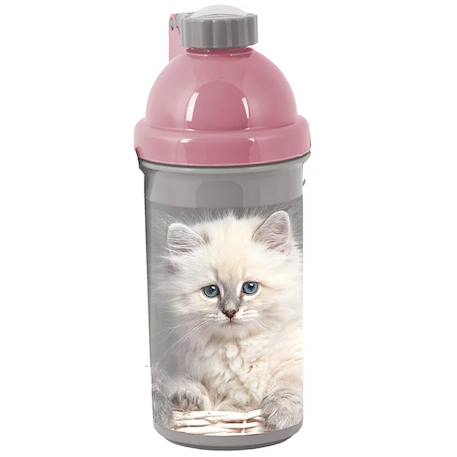 Gourde en plastique enfant à motif tête de chat Gris 1 - vertbaudet enfant 