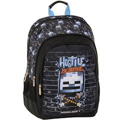 -Sac à dos minecraft hostile behaviour 42 cm à 2 compartiments minecraft