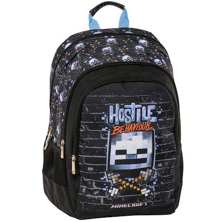 Sac à dos minecraft hostile behaviour 42 cm à 2 compartiments minecraft Orange 1 - vertbaudet enfant 