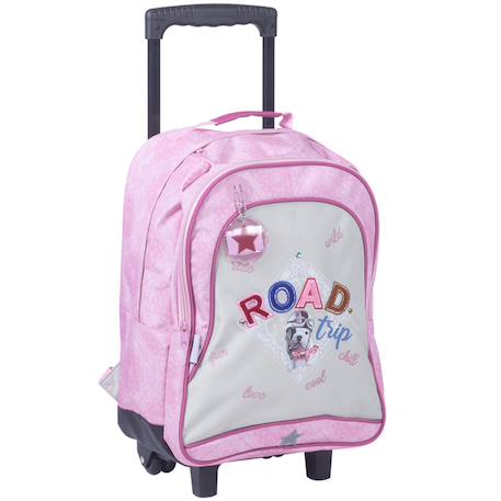Sac à dos à roulettes teo jasmin 43 cm haut de gamme (college) College+Racing 3 - vertbaudet enfant 