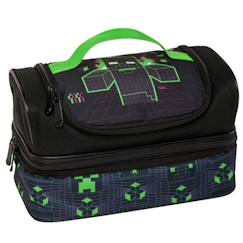 Puériculture-Repas-Vaisselle, coffret repas-Sac goûter isotherme minecraft zombie 21 cm - sac déjeuner