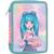 Trousse scolaire double compartiment zippée cool girl 21 x 15 x 5 cm Bleu / bleu / marine / gris 1 - vertbaudet enfant 