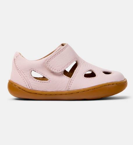 Sandales fille cuir peu cami Rose pastel 1 - vertbaudet enfant 