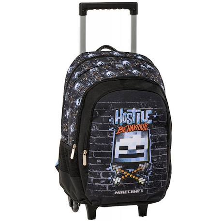 Fille-Accessoires-Sac à roulettes minecraft squelette 44 cm avec poignée télescopique minecraft