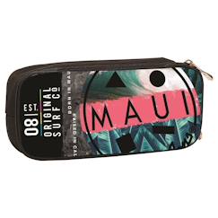 Puériculture-Trousse zippée 2 compartiments tissu imprimé tropical maui & sons