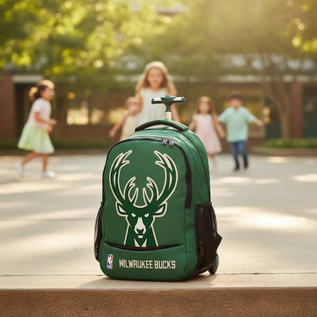 Sac à dos trolley nba équipe milwaukee bucks basket usa 48 cm Vert foncé 2 - vertbaudet enfant 