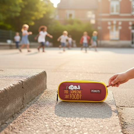Trousse double compartiment tissu snoopy peanuts 23 cm Bordeaux 2 - vertbaudet enfant 