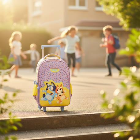 Sac à roulettes 44 cm bluey stickers lot de 2 – 2 compartiments Bleu / violet / clair 2 - vertbaudet enfant 
