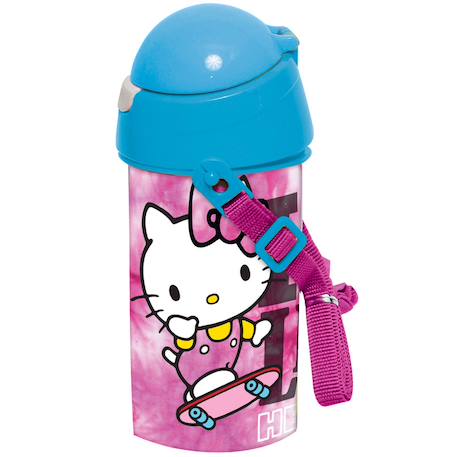 Gourde à paille 500 ml hello kitty – sangle amovible Blanc / violet / clair / blanc 1 - vertbaudet enfant 