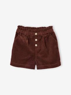-Short en velours forme paperbag fille
