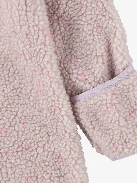 Combinaison bébé chaude en matière douce avec capuche zippée Ivoir+Violet 9 - vertbaudet enfant 