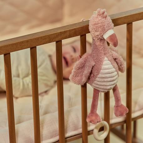 Peluche musicale à suspendre flamant rose safari friends Rose, blanc cassé 3 - vertbaudet enfant 