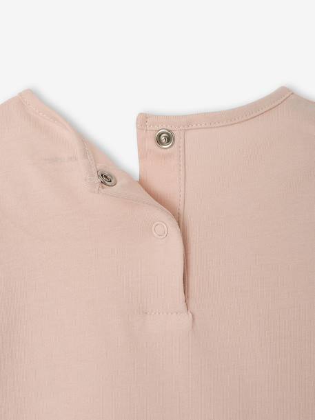 T-shirt manches longues bébé fille bleu grisé+rose pâle 8 - vertbaudet enfant 
