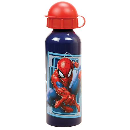 Gourde enfants aluminium spider-man 520 ml avec poignée spiderman Bleu 1 - vertbaudet enfant 