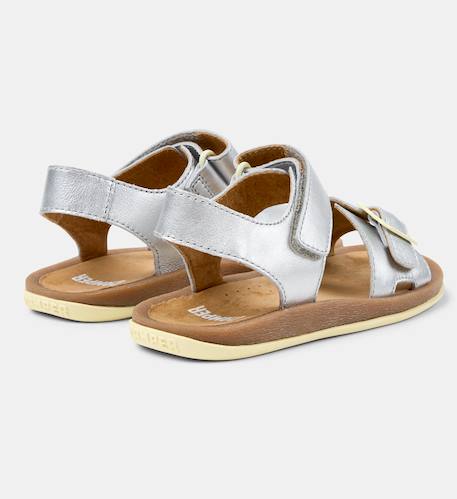 Sandales fille cuir bicho kids Gris moyen 4 - vertbaudet enfant 