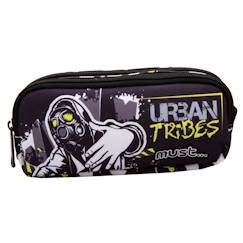 -Trousse rectangulaire cmp en textile avec double zip 2 compartiments