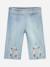 Jean fille à broderies Light-blue denim 1 - vertbaudet enfant 