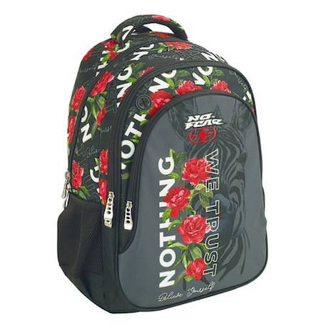 Fille-Sac à dos scolaire no fear motif zèbre et roses polyester