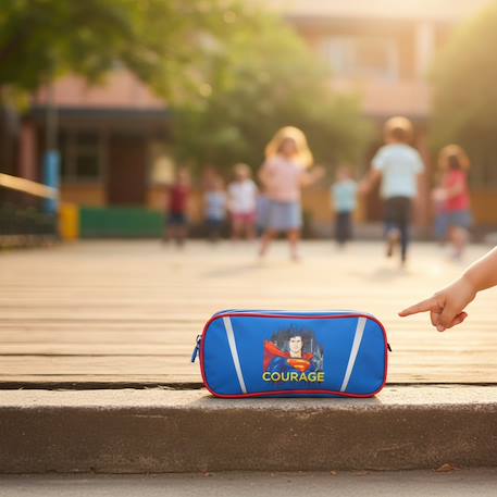 Trousse rectangle superman 22 cm, 2 compartiments, fermeture zip Blanc 2 - vertbaudet enfant 