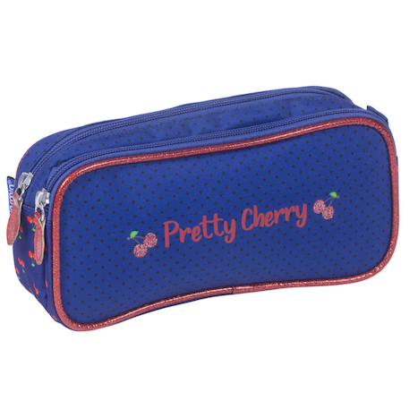 Trousse teo jasmin 2 compartiments rectangulaire 22 cm - road trip Blanc / rose / clair+Bleu 3 - vertbaudet enfant 