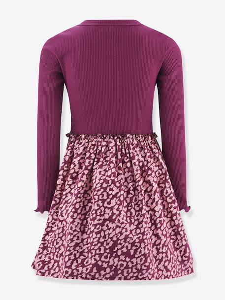 Robe avec jupe imprimée et inscription fille Happy Girls bordeaux 2 - vertbaudet enfant 