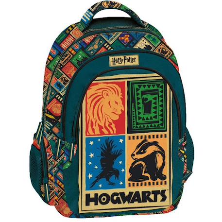Sac à dos harry potter hogwarts à 2 compartiments zippés 42 cm harry potter Noir / bleu / marine / bleu 1 - vertbaudet enfant 