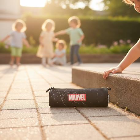 Trousse ronde spider-man polyester motif toile daraignée Noir / blanc 2 - vertbaudet enfant 