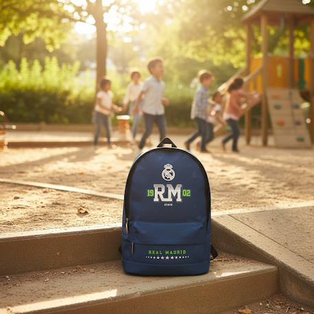 Sac à dos scolaire real madrid en tissu aspect tissé Bleu marine 2 - vertbaudet enfant 