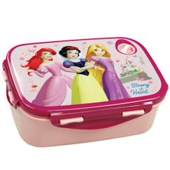 Puériculture-Repas-Vaisselle, coffret repas-Boîte goûter princesse disney en pvc 17 cm fermeture à clips disney princess