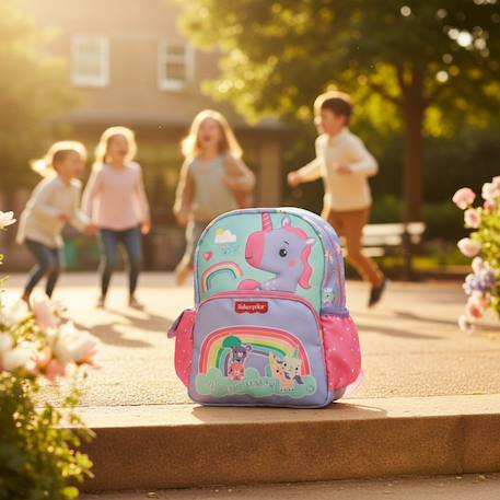 Sac à dos maternelle licorne en tissu synthétique fisher-price Bleu / rose / clair / gris 2 - vertbaudet enfant 