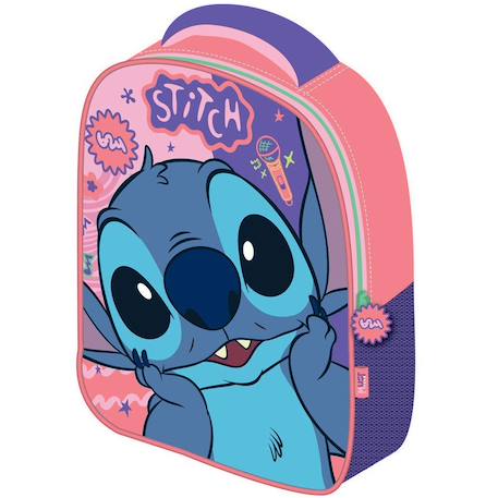 Sac à dos maternelle mini zippé stitch 31 cm Rose 1 - vertbaudet enfant 