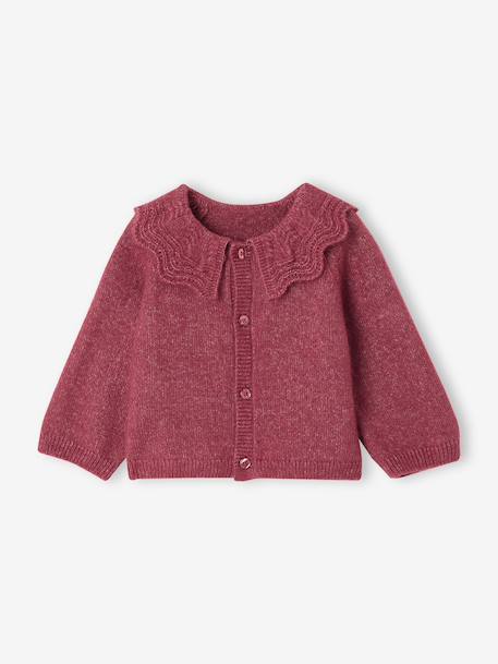 Gilet bébé fille manches longues framboise 1 - vertbaudet enfant 