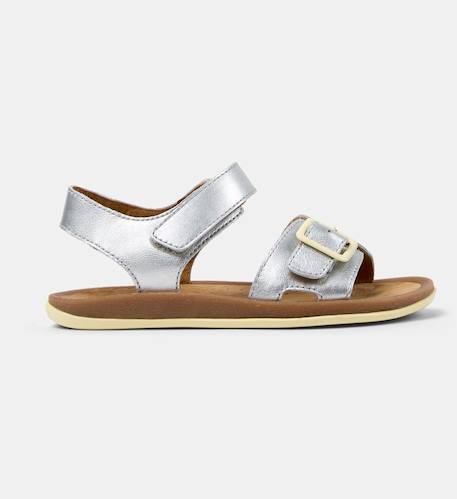 Sandales fille cuir bicho kids Gris moyen 1 - vertbaudet enfant 