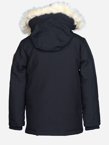 Parka garçon à capuche Bleu foncé+Noir 5 - vertbaudet enfant 