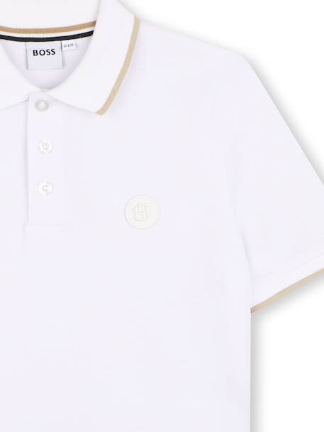Polo garçon à manches courtes Blanc+Bleu 3 - vertbaudet enfant 
