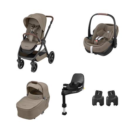 Pack poussette naissance oxford+, cosi pebble 360 pro 2, embase familyfix 360 pro Twillic black+Twillic graphite+Twillic green+Twillic truffle 19 - vertbaudet enfant 