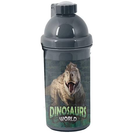 Gourde enfant en plastique t-rex dinosaures world 18 cm Gris foncé 1 - vertbaudet enfant 