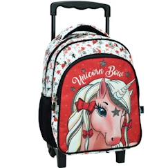 -Sac à dos à roulettes licorne love 31 cm - grm - trolley maternelle
