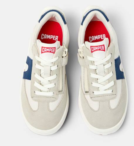Baskets garçon cuir RUNNER FOUR KIDS Blanc beige bleu+Blanc beige rouge 3 - vertbaudet enfant 