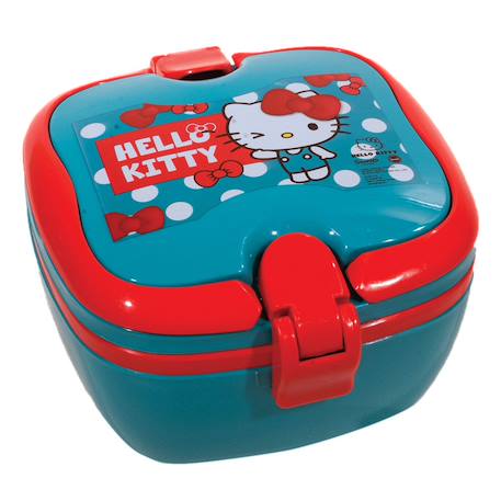 Boîte à repas enfants hello kitty 18 x 9 x 15 cm pvc Bleu turquoise 1 - vertbaudet enfant 