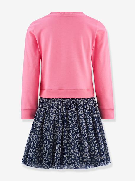 Robe avec jupe en tulle léopard fille Happy Girls rose bonbon+vanille 2 - vertbaudet enfant 