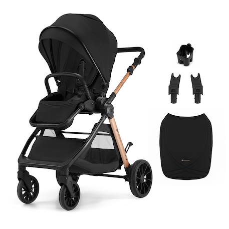 Poussette Kinderkraft VESTO 2 pliage avec assise installée, siège réversible jusqu’à 22 kg, roues 8/11”, éco-cuir Beige+Gris+Noir 13 - vertbaudet enfant 
